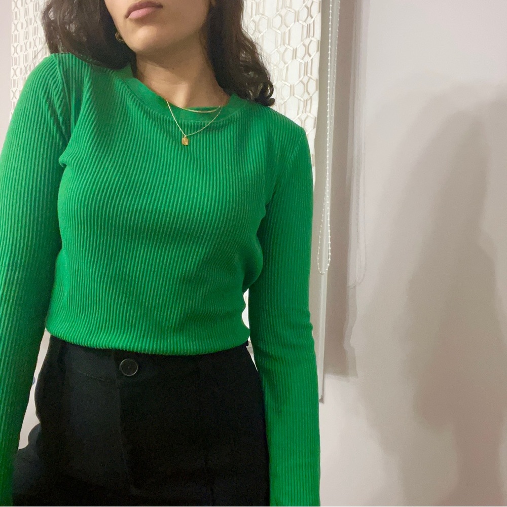 Zara Ribbed Long Sleeve Tee